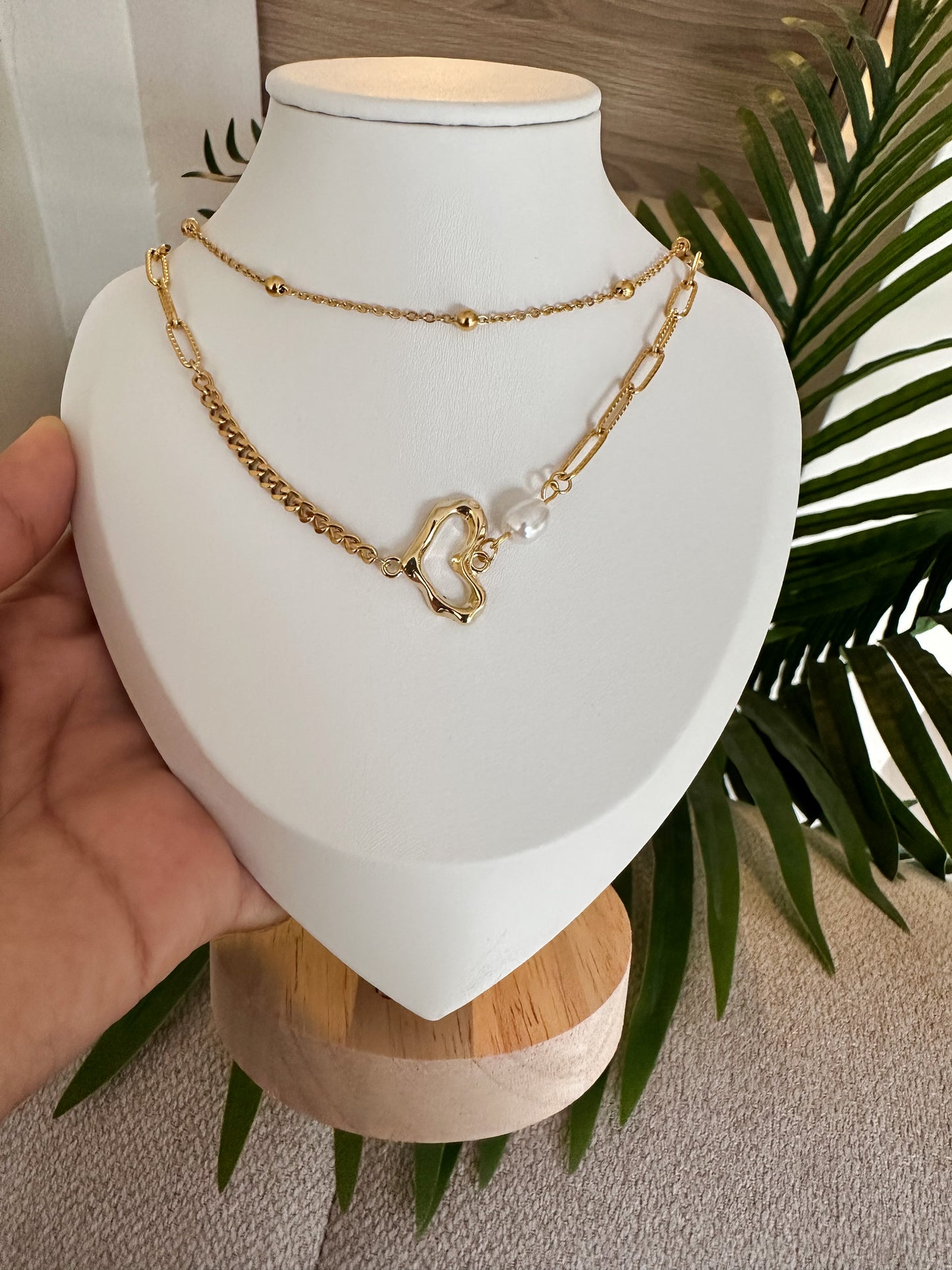 Cadenita doble perla