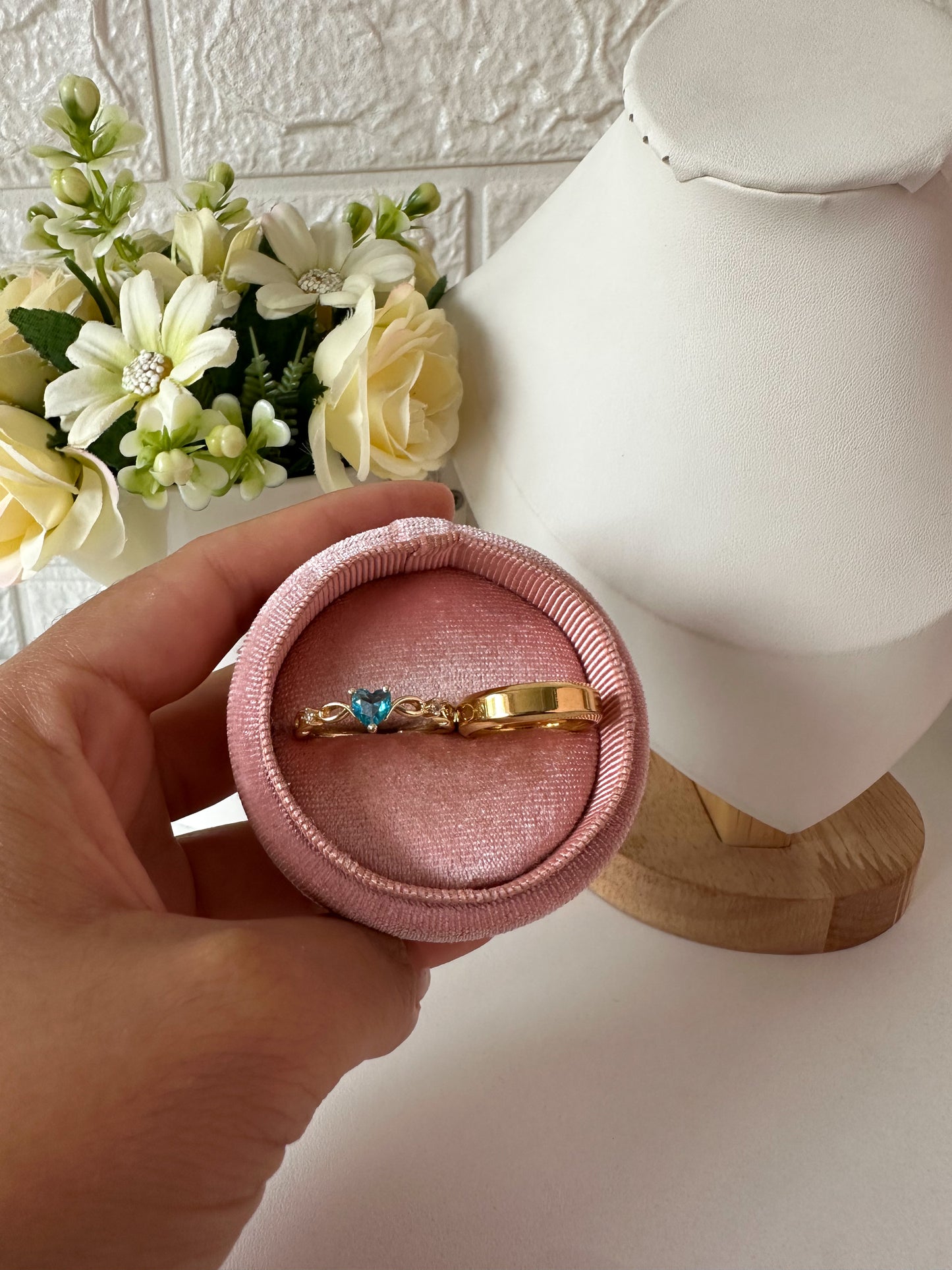 Anillo mini cristal turqueza