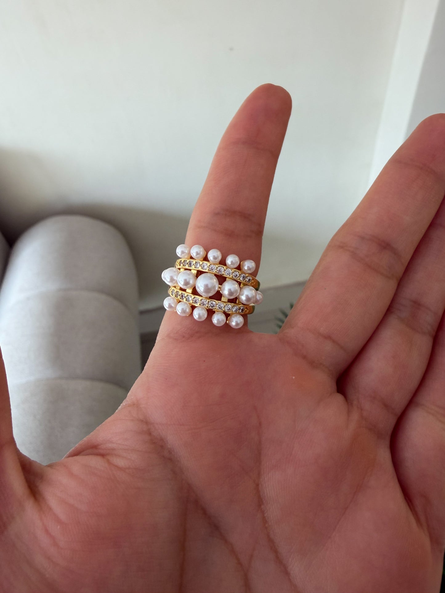Anillo perlitas maxi