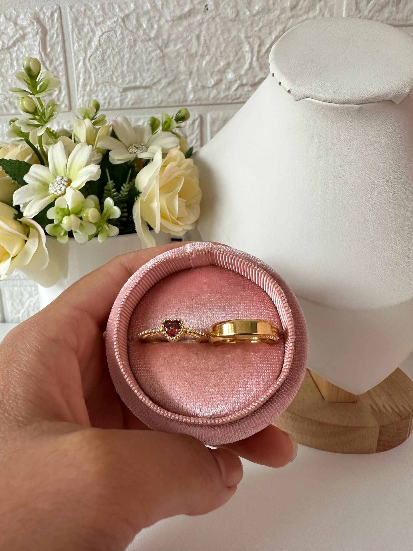 Anillos cristal rojo