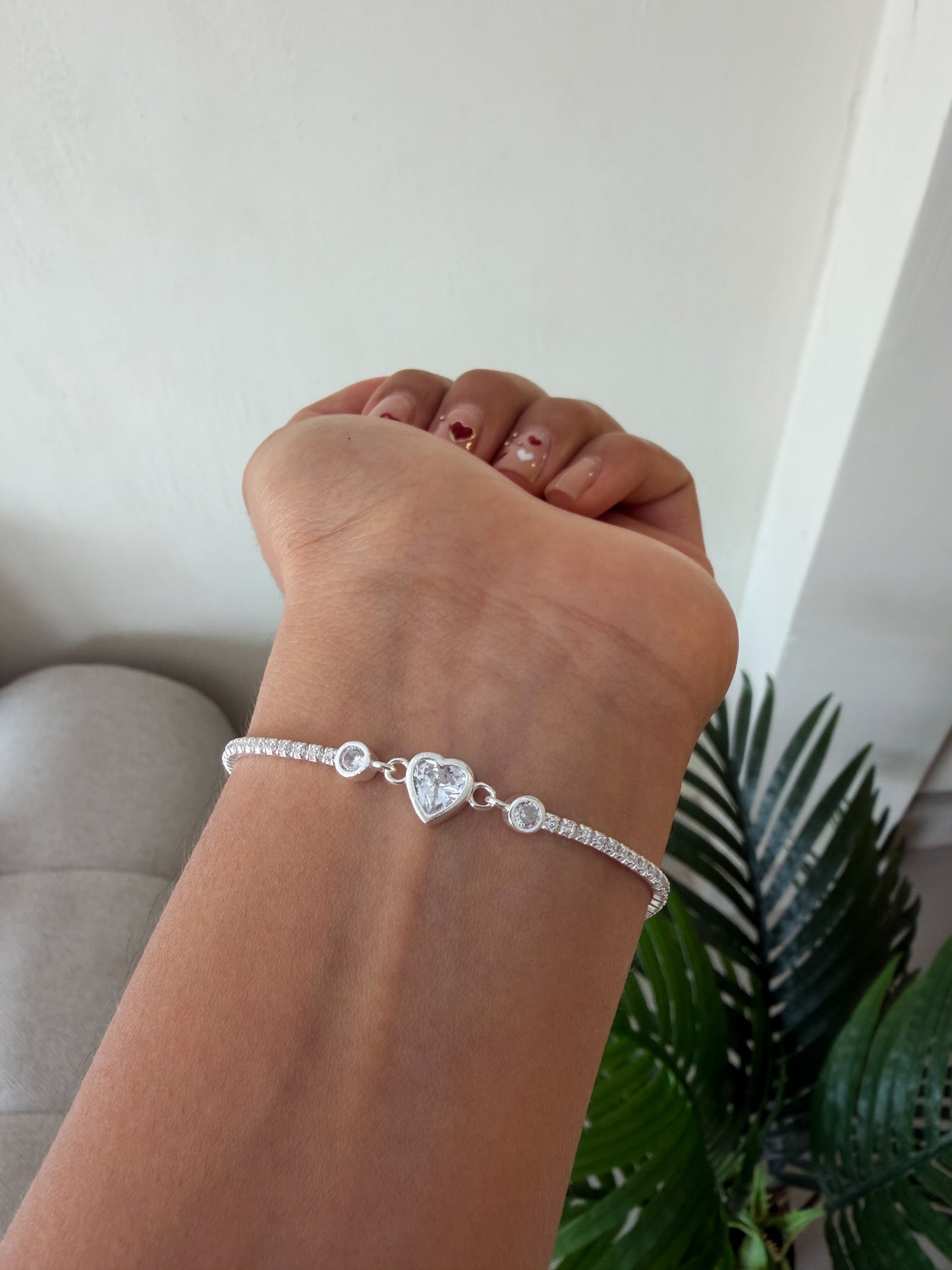 Pulsera brillantes corazón