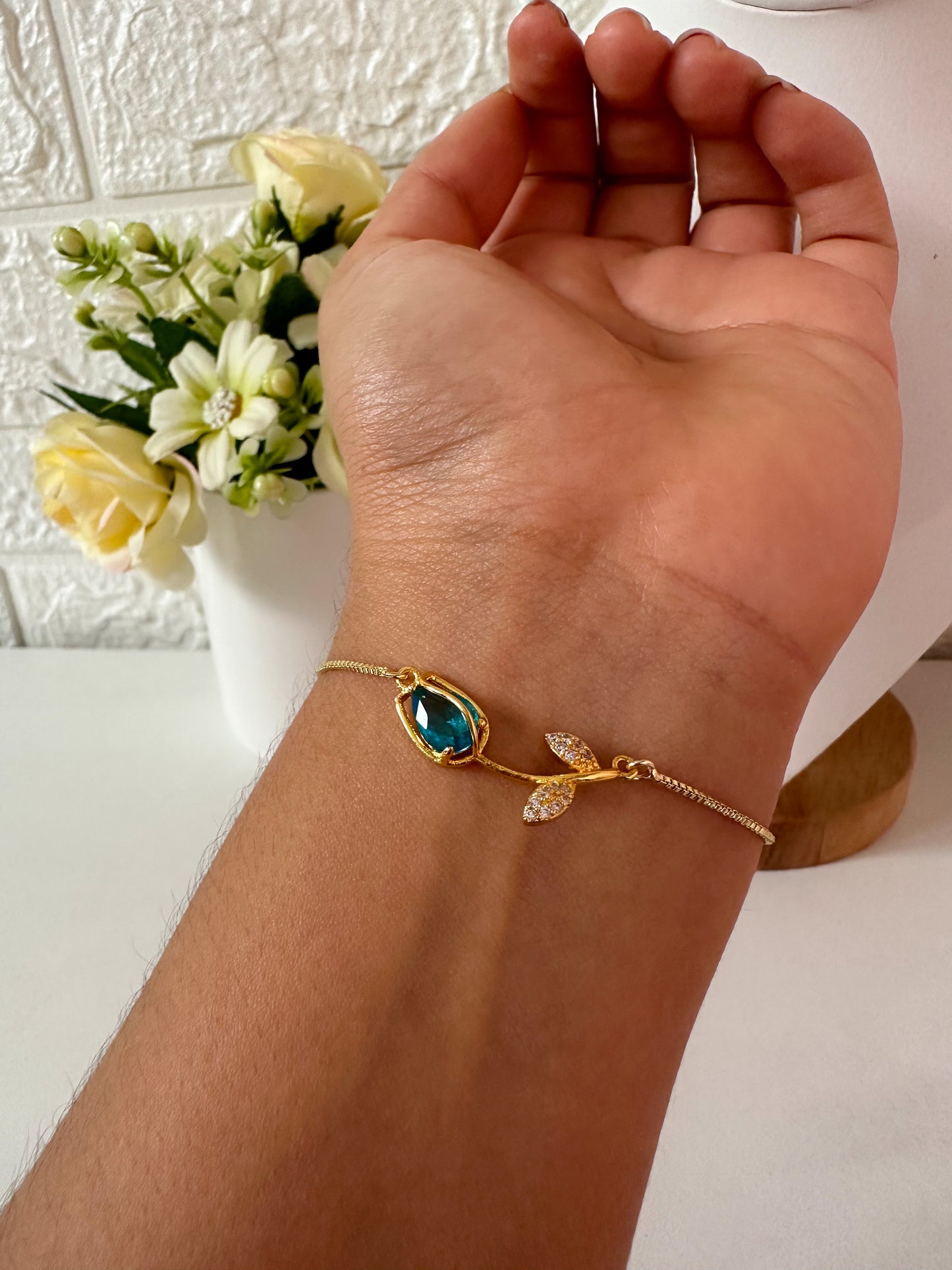 Pulsera tulipán turquesa