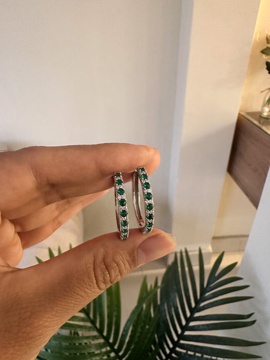 Argollitas medianas verdes brillantes