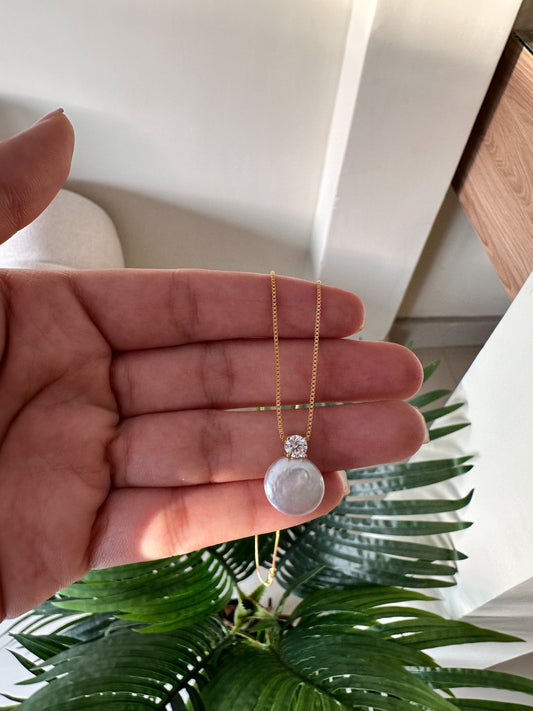 Cadenita perla barroca baño de oro