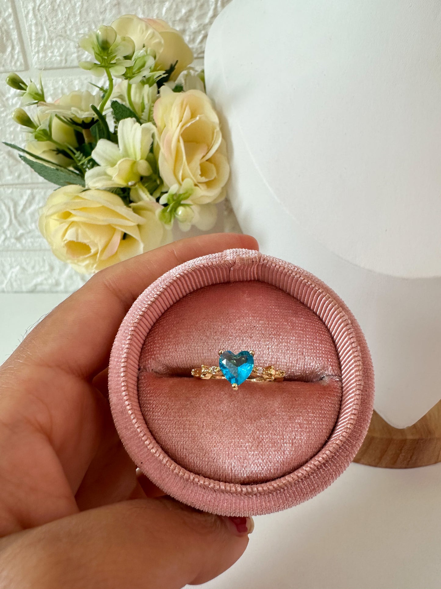 Anillo corazón turqueza