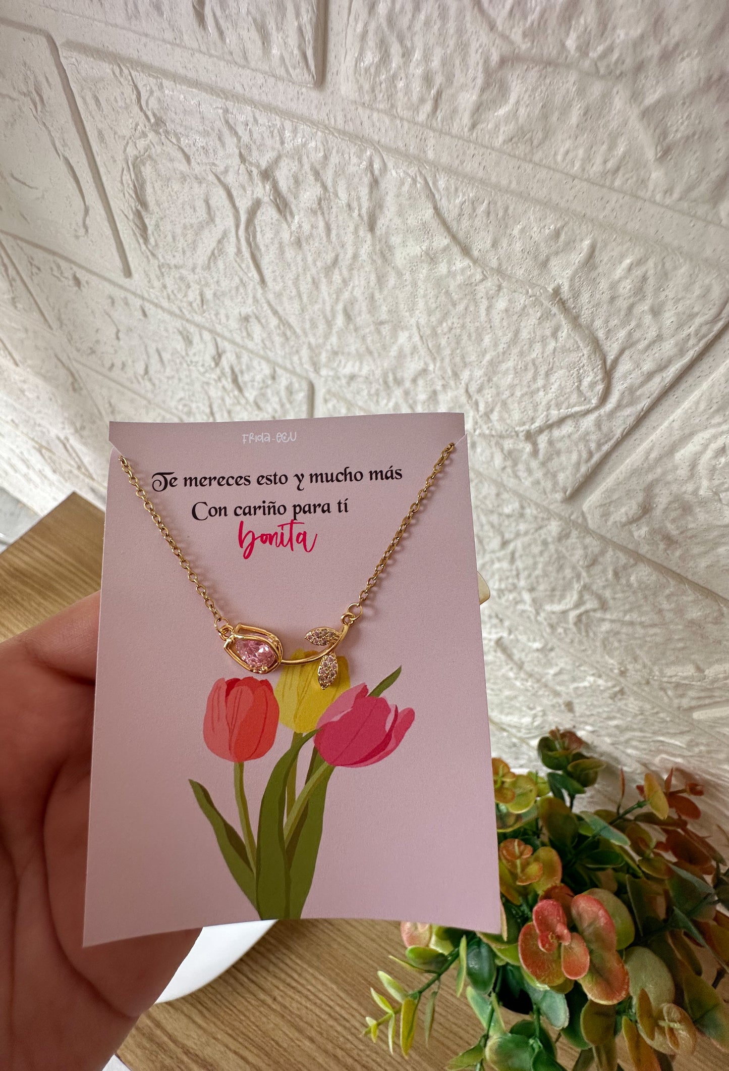 Cadenita tulipán rosa