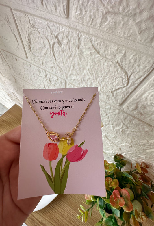 Cadenita tulipán rosa