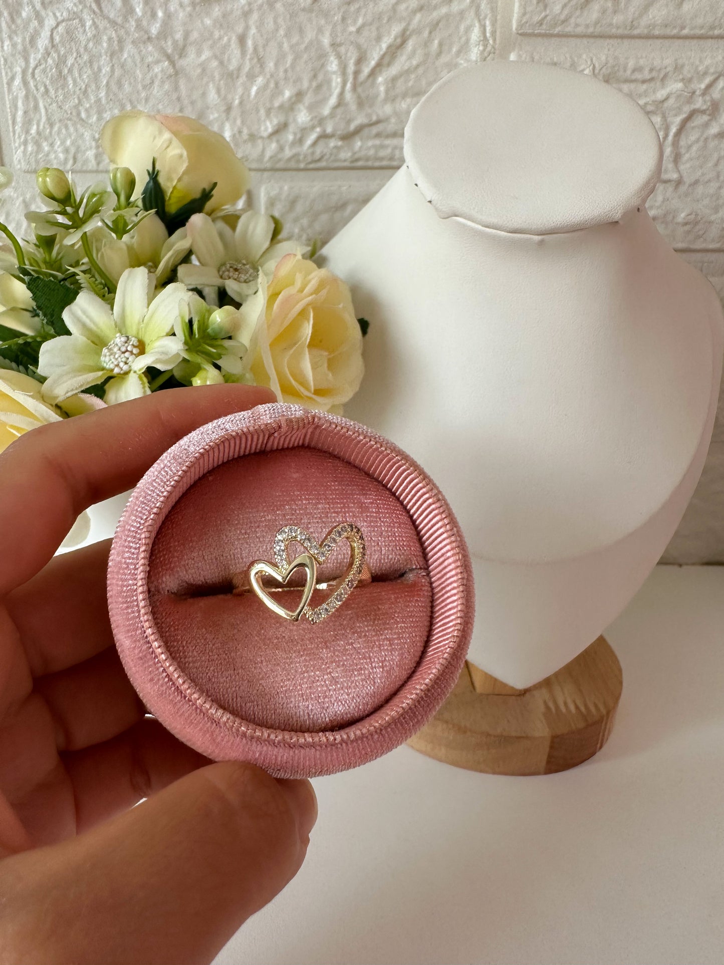 Anillo doble corazón