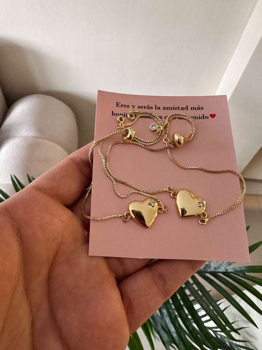 Corazones dorados para compartir