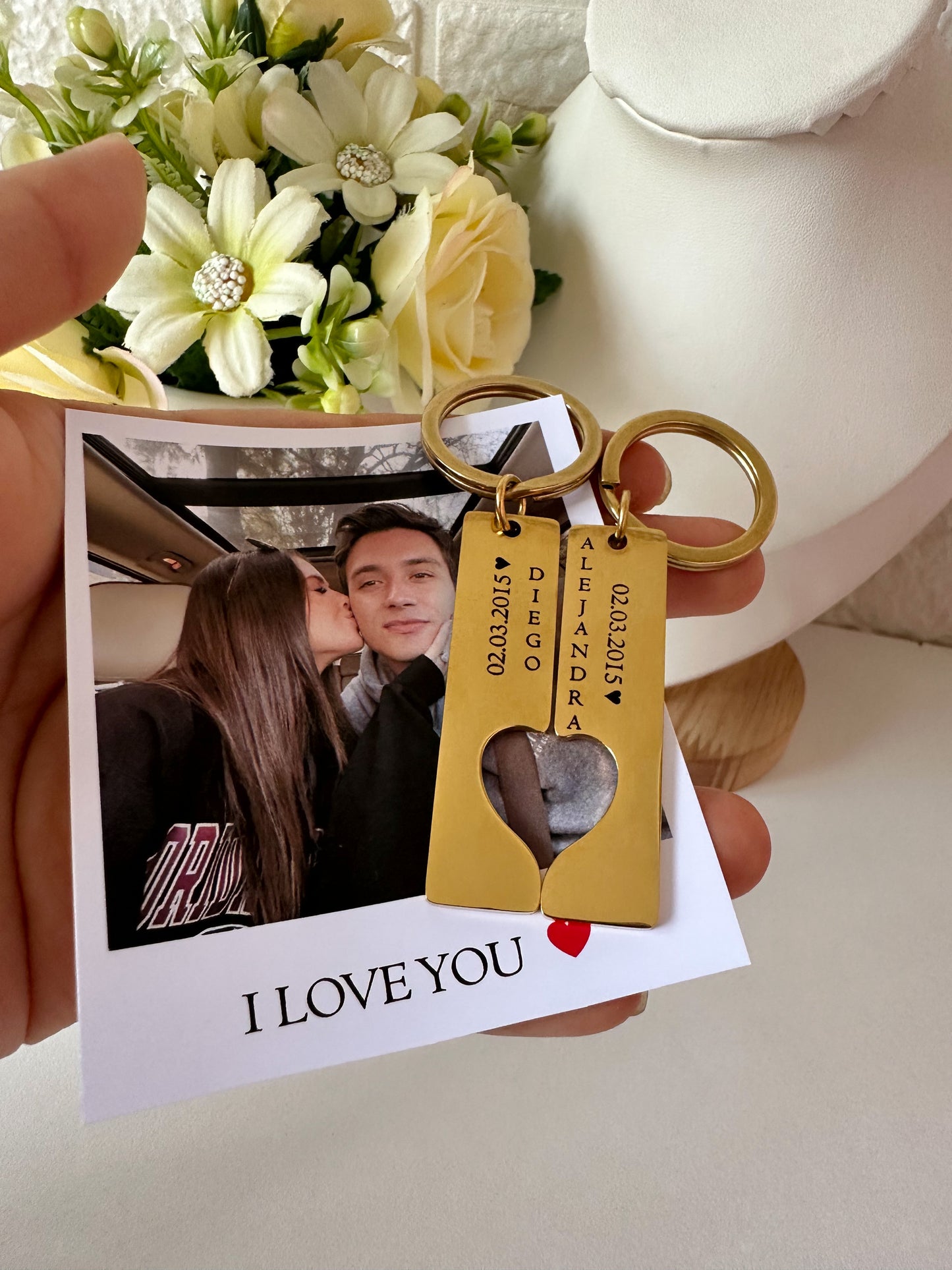 Llavero compartir dorado