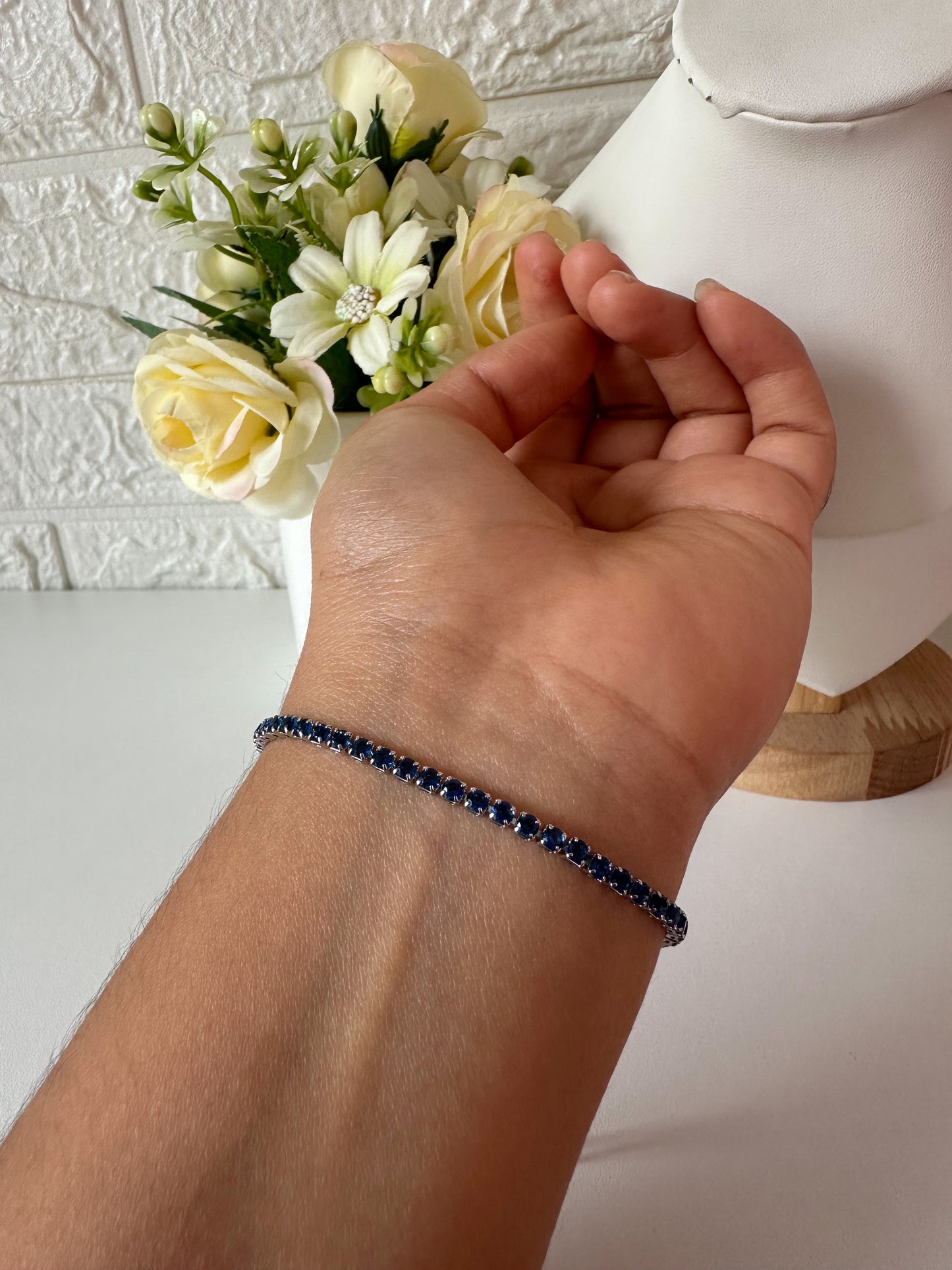 Cristales azules plateado