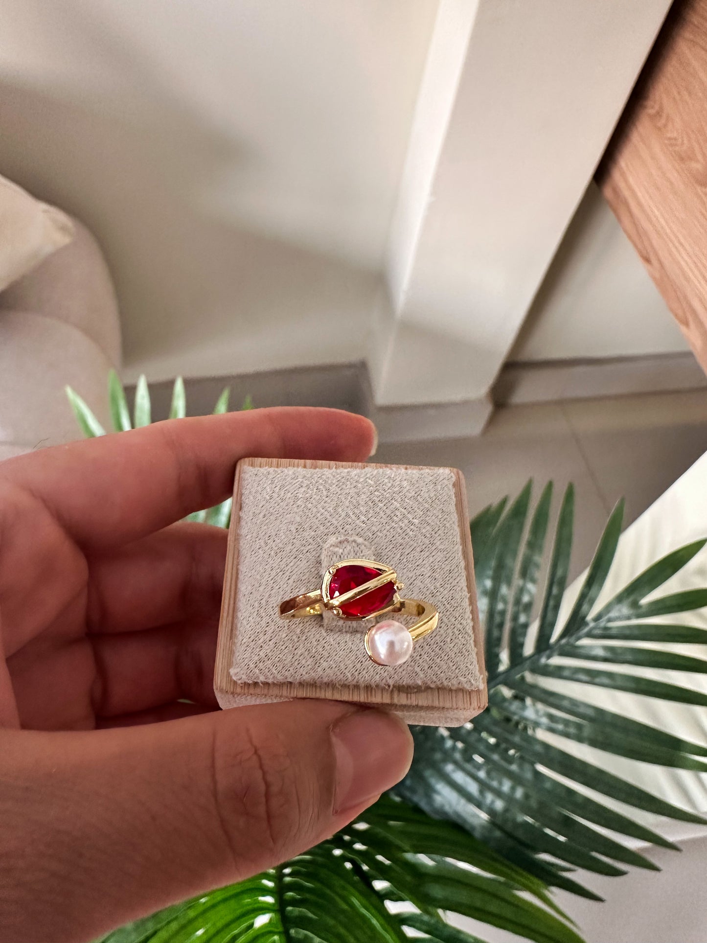 Anillo tulipán rojo