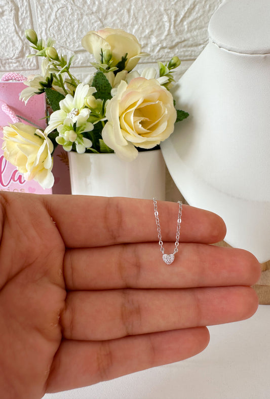 Mini corazón brillante Plata