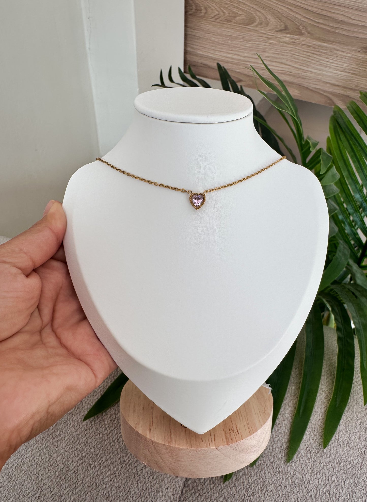 Cadenita corazón rosa