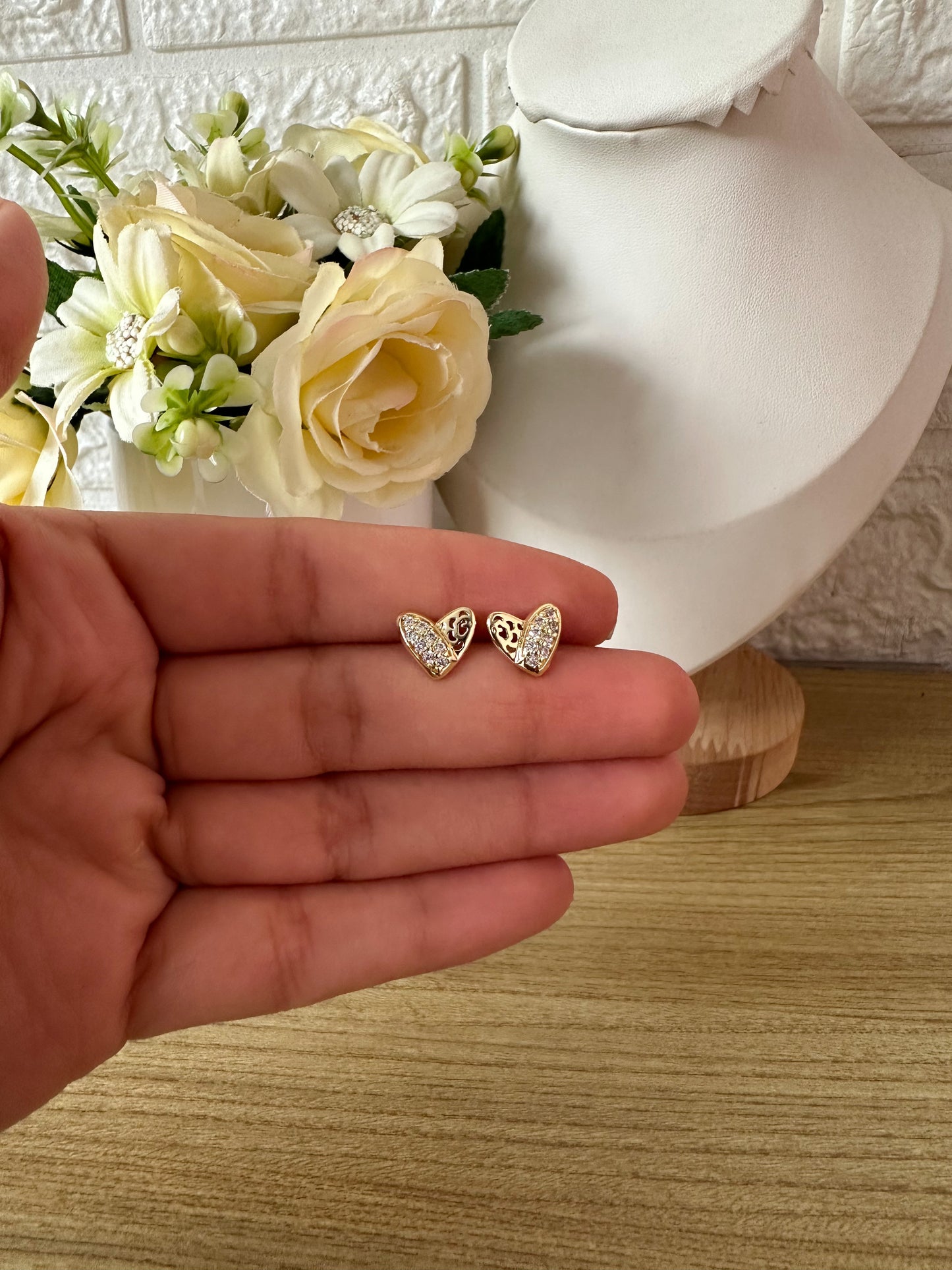 Aretes brillantes corazón