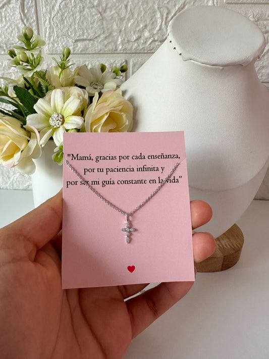 Cadenita mini cruz plata