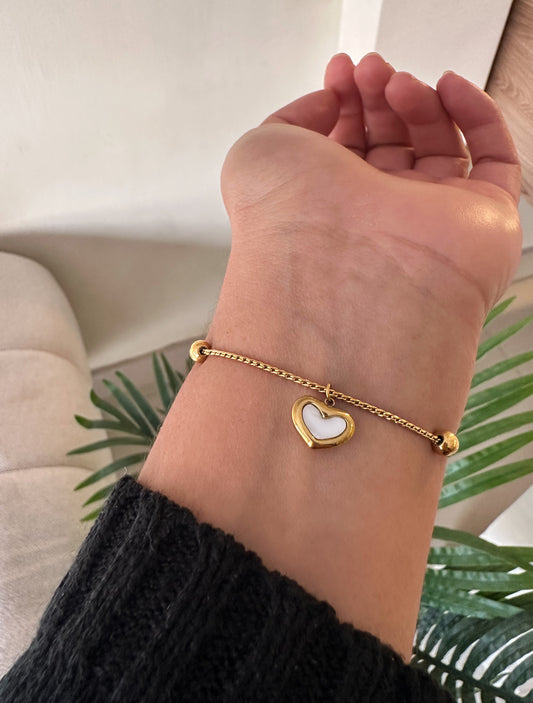 Pulsera corazón blanco