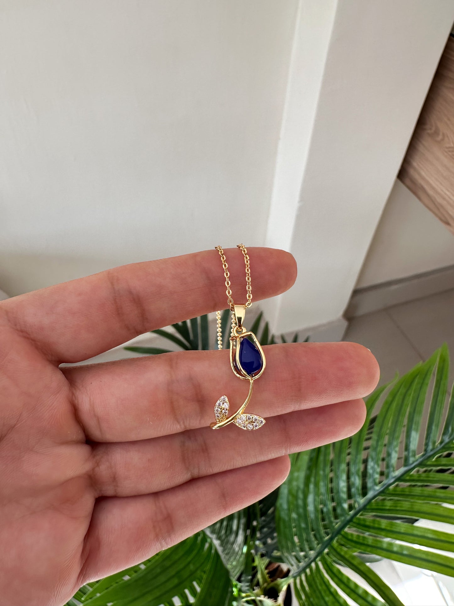 Cadenita tulipán azul