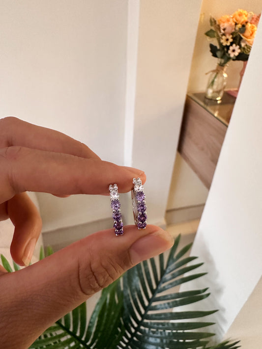 Argollas cristales lilas