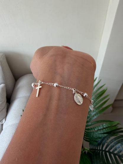 Pulsera religiosa Plata