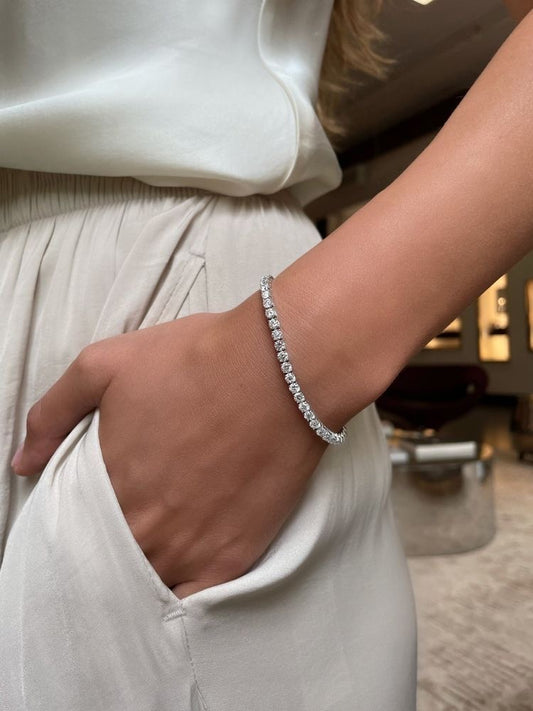 Pulsera brillantes plateada