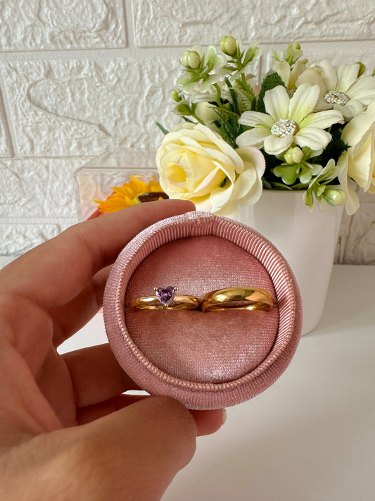 Anillos para compartir corazón lila