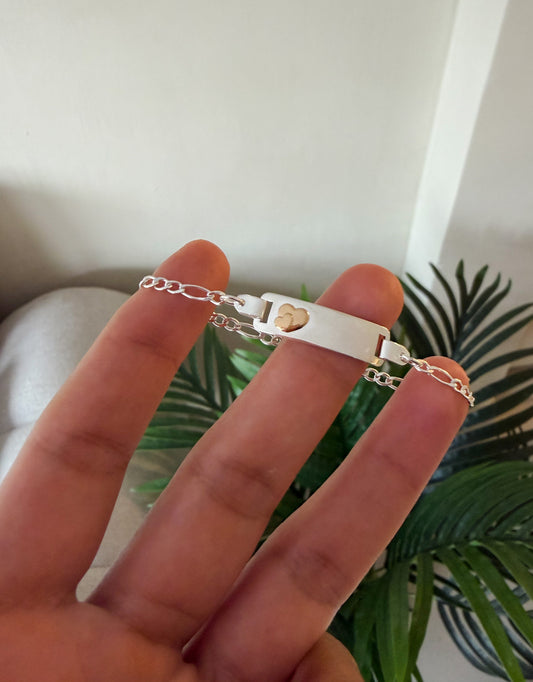 Pulsera corazón plata