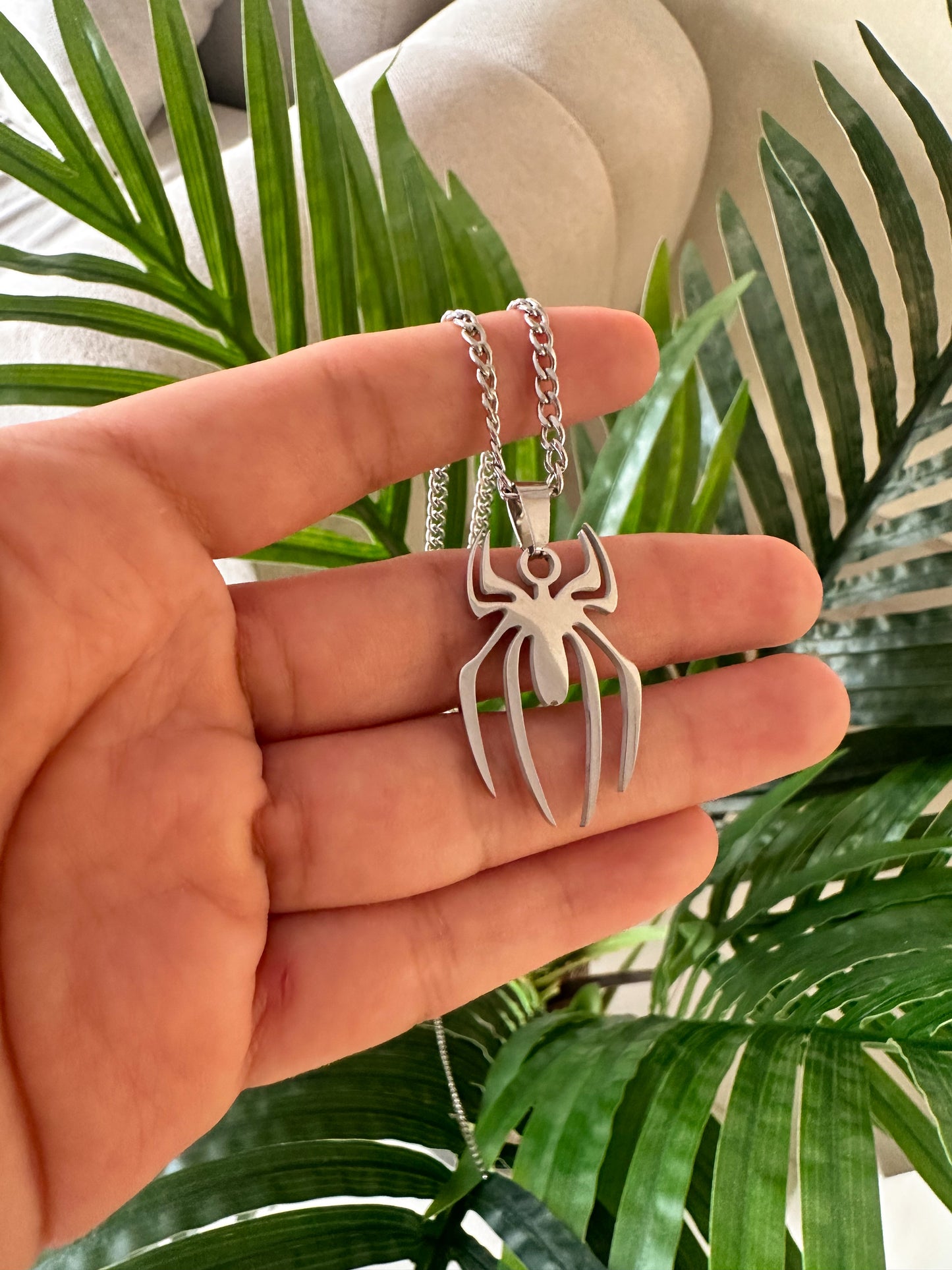 Cadena Spiderman plateada