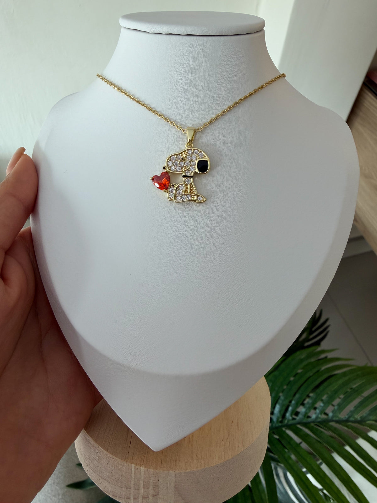 Cadenita Snoopy amor dorado