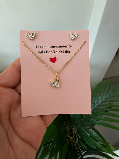 Set corazones brillantes