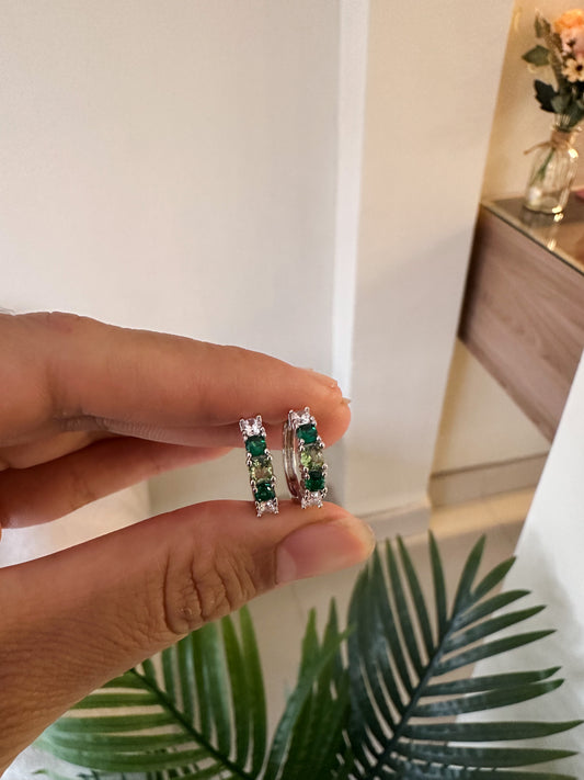 Argollas cristales verdes