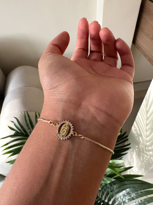 Pulsera virgencita brillante