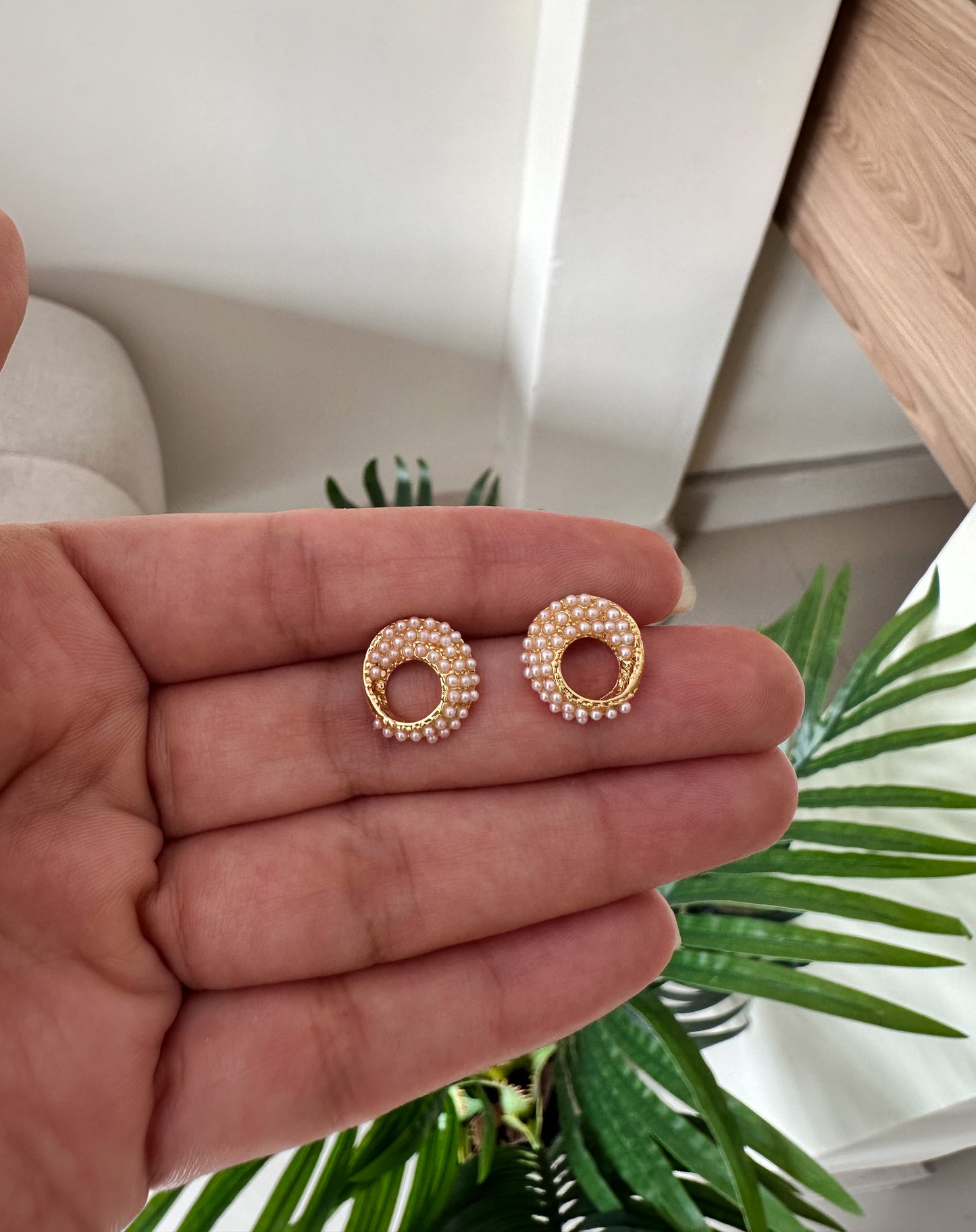 Aretitos redondos perlas