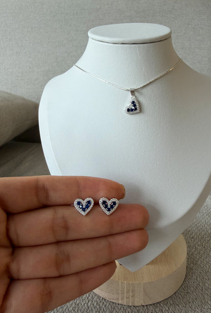 Set corazones azulitos