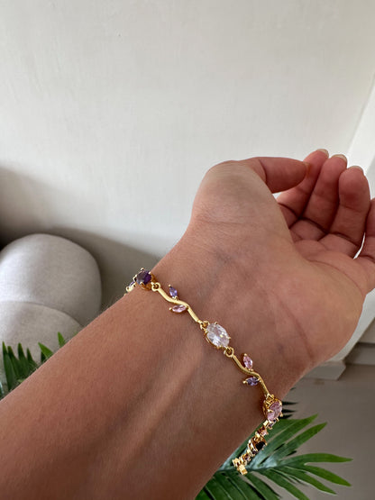 Pulsera jardín de tulipanes bicolor ￼
