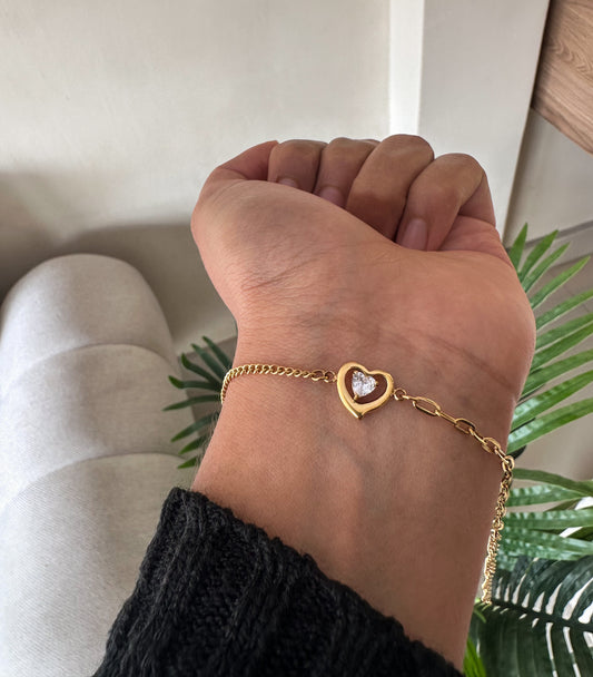 Pulsera corazón cristal