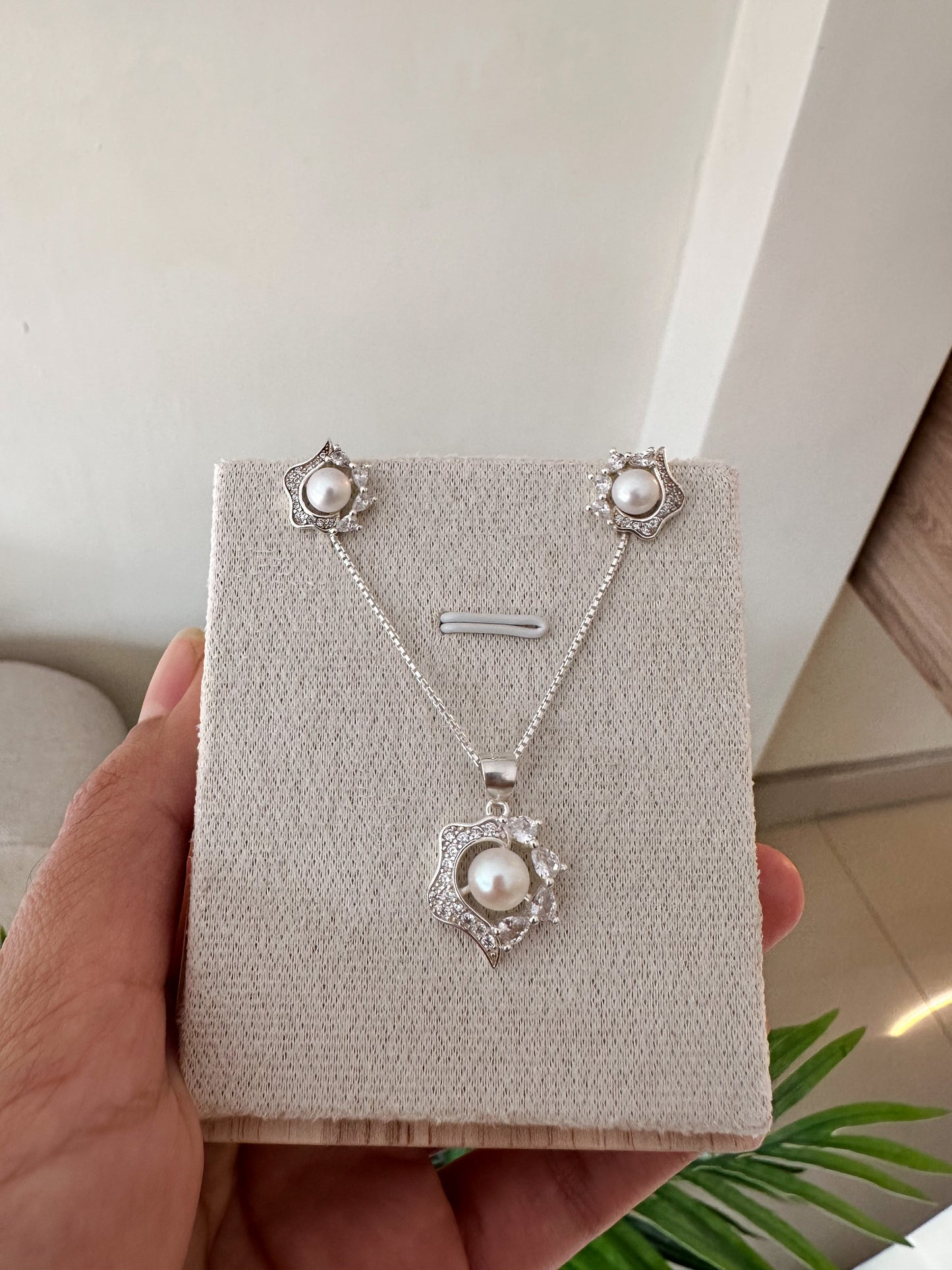Set perla con circones