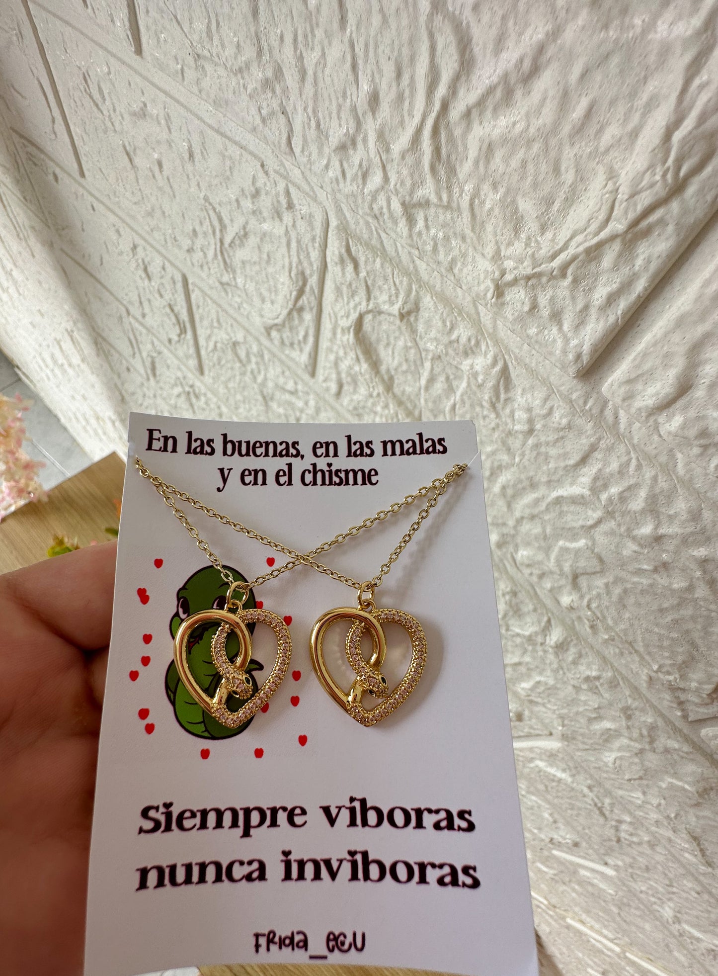 Cadenas snake corazones para compartir