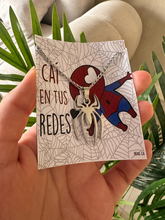 Cadena Spiderman plateada