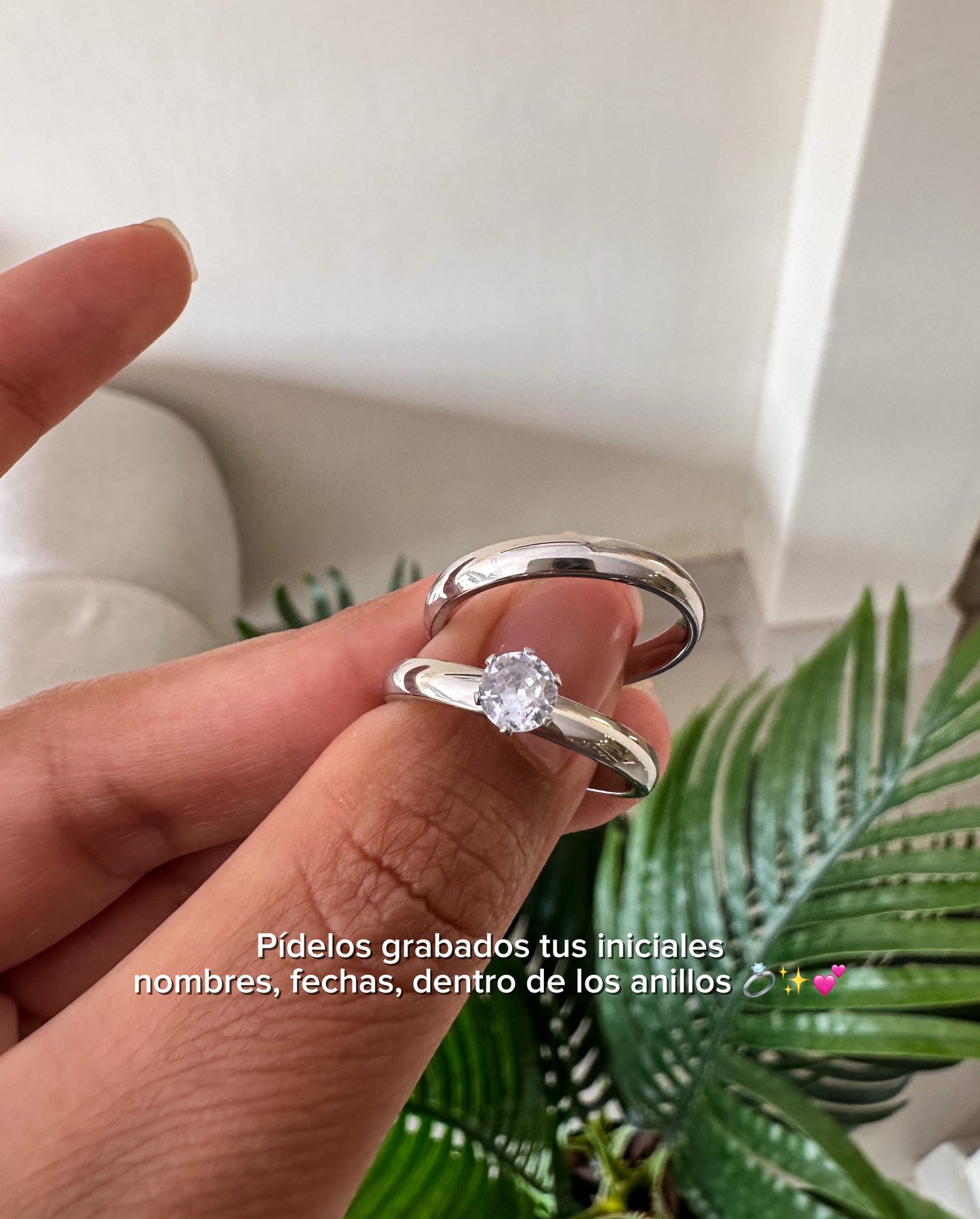 Anillos promesa de amor plataedo