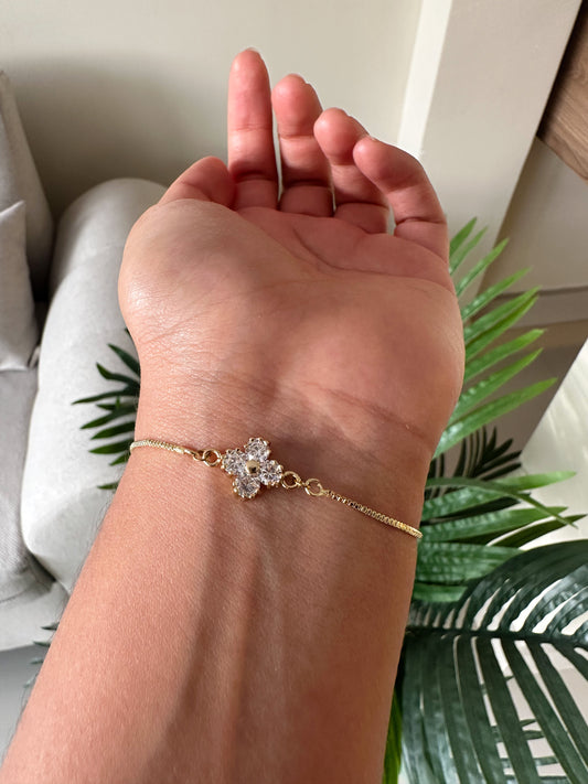 Pulsera trébol brillante