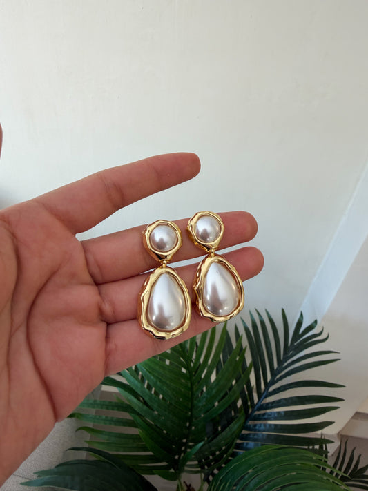 Aretes perlas grandes