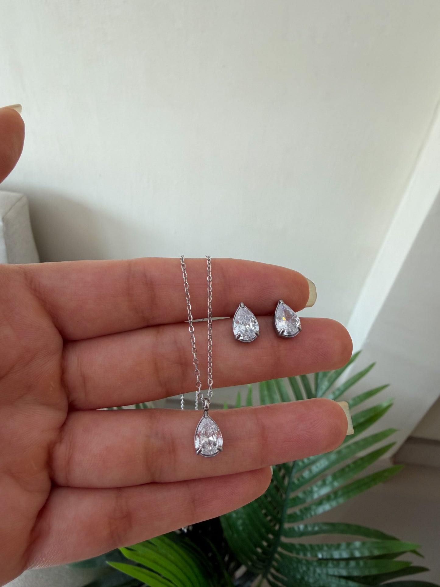 Set gotitas plateada