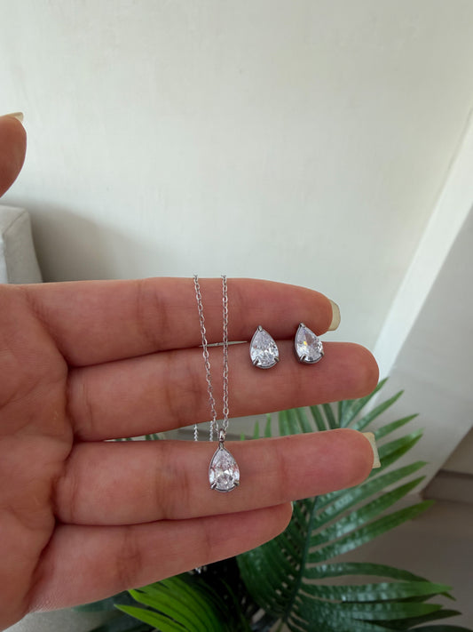 Set gotitas plateada