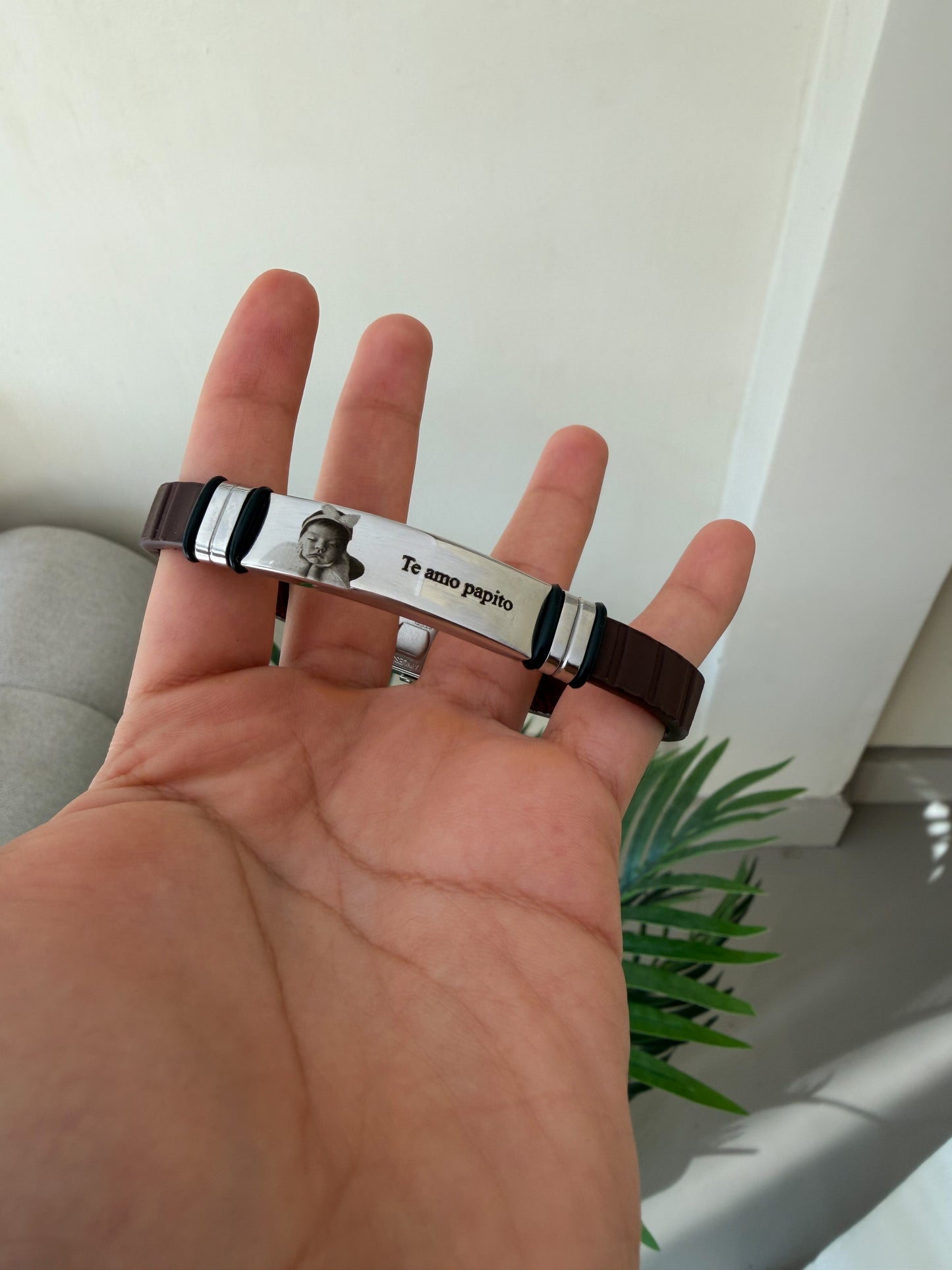 Pulsera cuero café