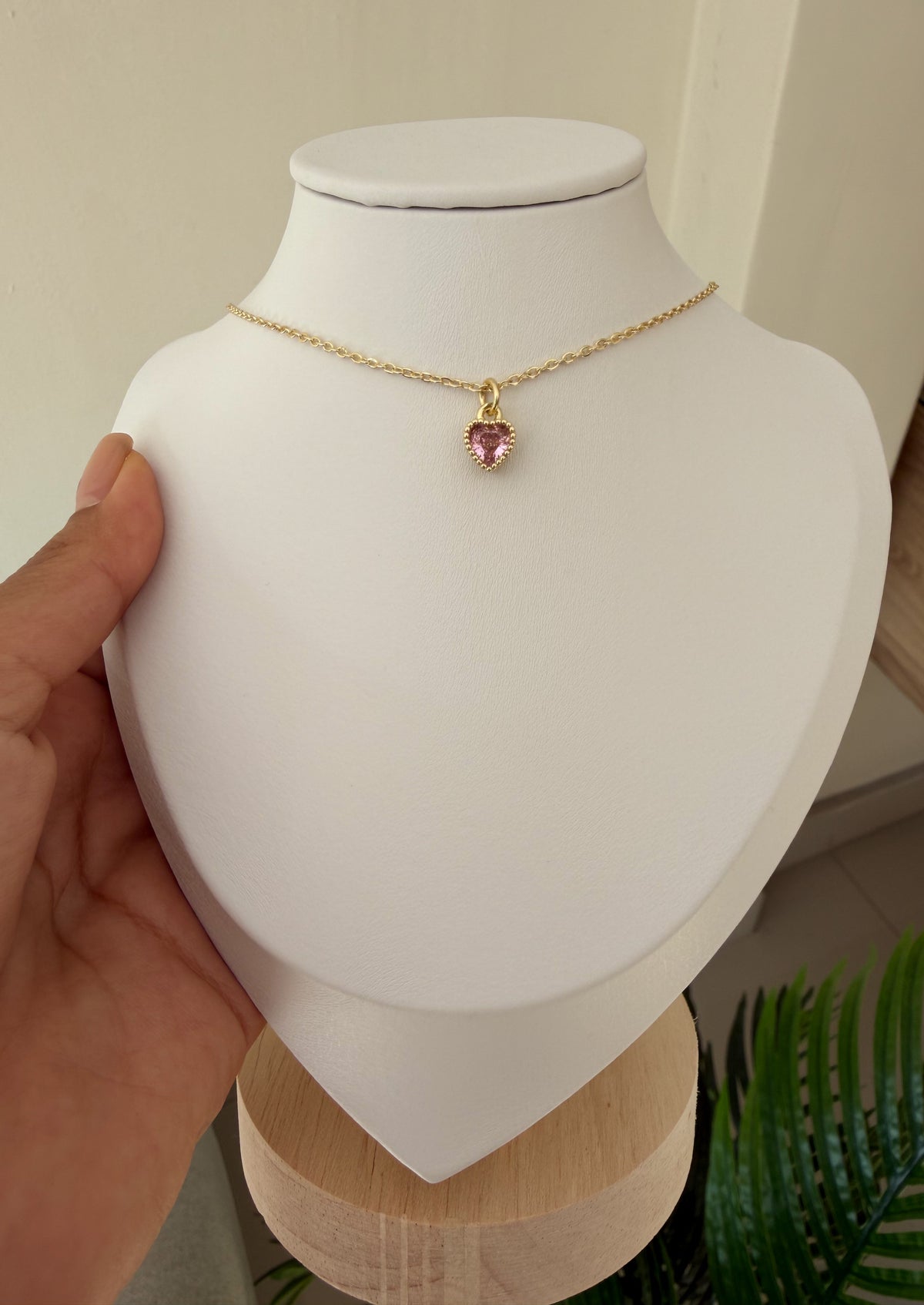 Cadenita corazón cristal rosita