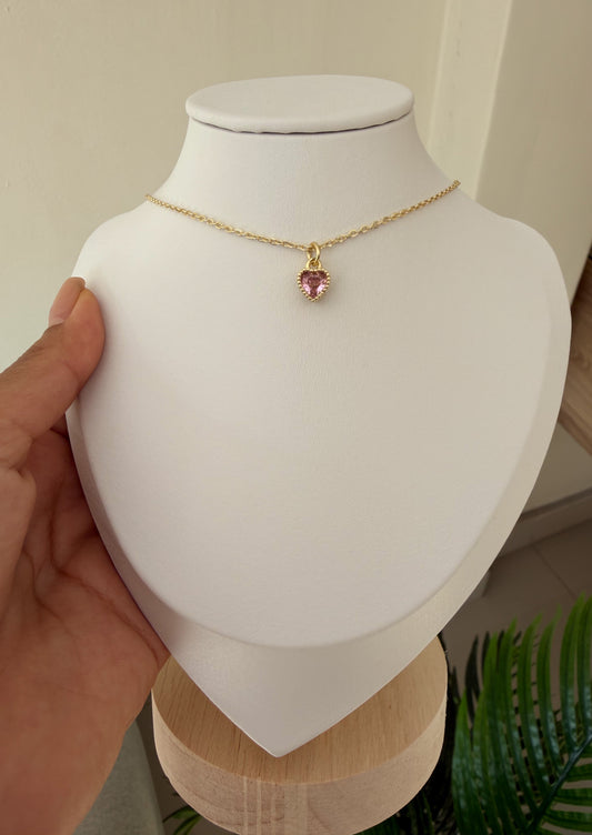 Cadenita corazón cristal rosita