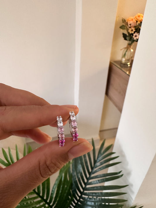 Argollas cristales rosas