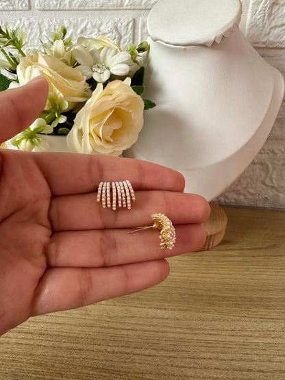 Aretes tipo argolla perlas