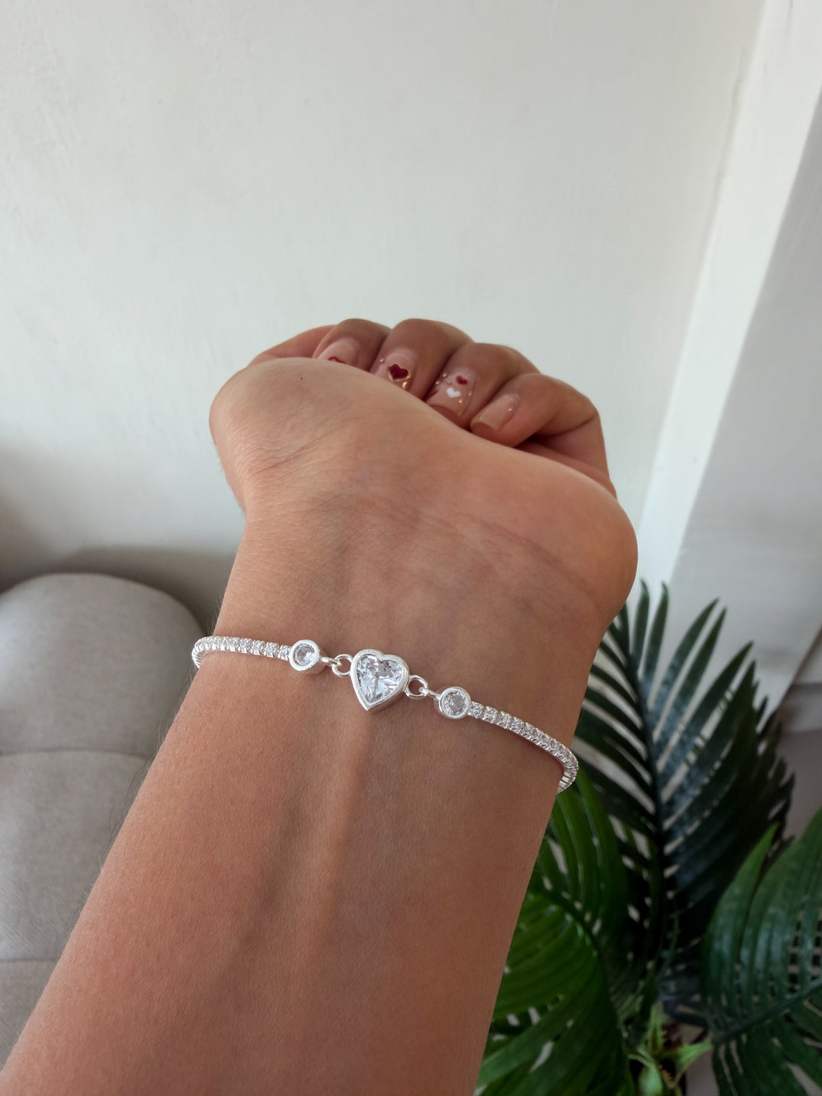 Pulsera brillantes corazón